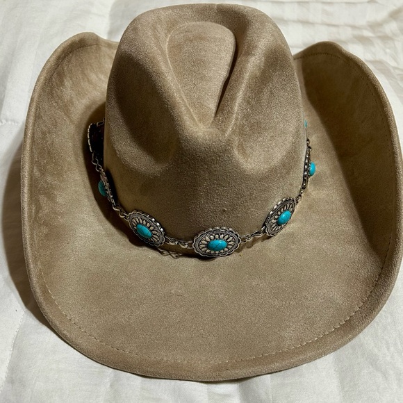 Fashion Nova Accessories - NEW Western Cowgirl Hat with Turquoise Accents